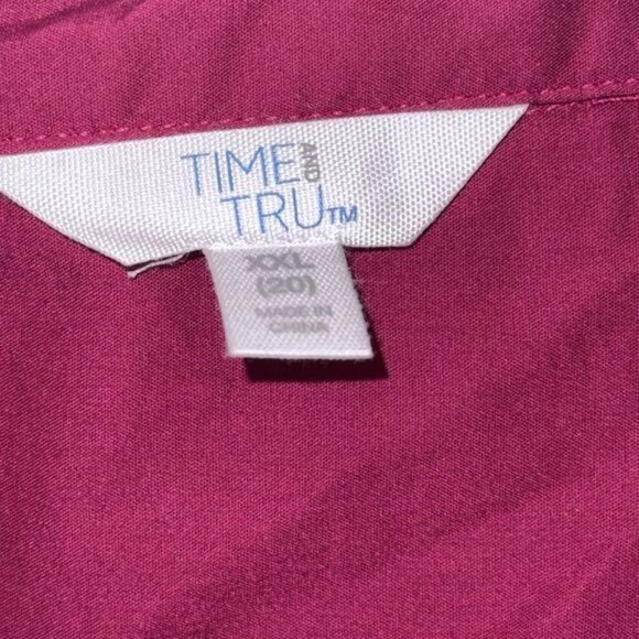Time & Tru Womens Button Front Shirt XXL 20  Long Sleeve Collared - Picture 3 of 8